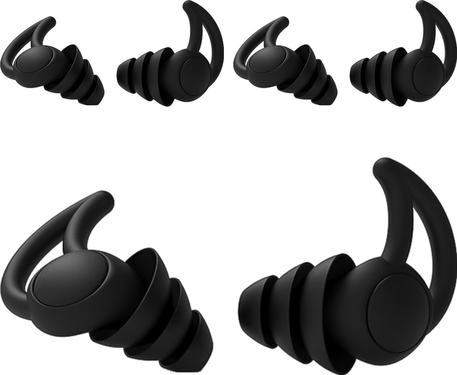 小麥購物 隔音耳塞 D098, 低調黑, 3雙