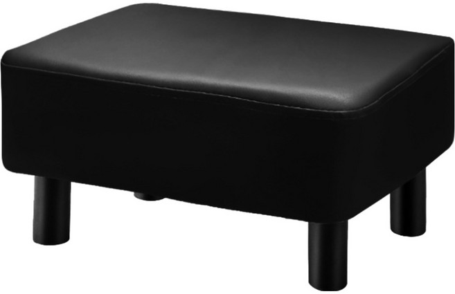 하늬통상 가죽 발받침대 낮은의자, 블랙