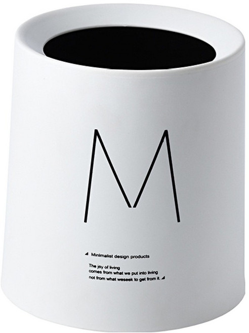 KODACHIEF 심플한 미니휴지통 뚜껑없음, 화이트 M