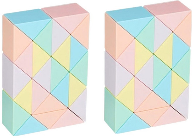 퍼줌 마카롱 스네이크 퍼즐 시리즈 일반큐브 24p, 혼합색상, 2개