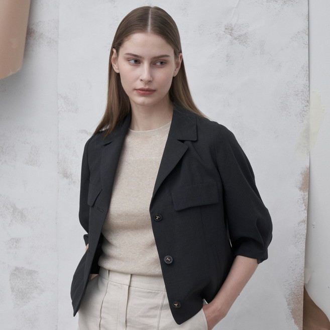 올리비아로렌 여성용 볼륨 슬리브 솔리드 자켓 VOCFU5M4321