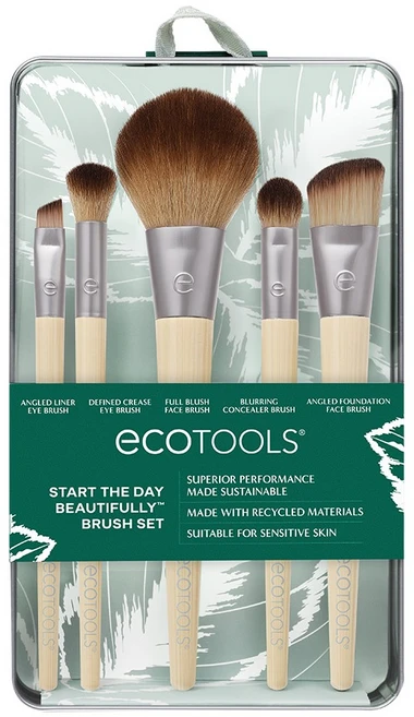 에코툴즈 스타트 더 데이 뷰티풀리 메이크업 브러쉬 5종 세트, 1개 - 쿠팡