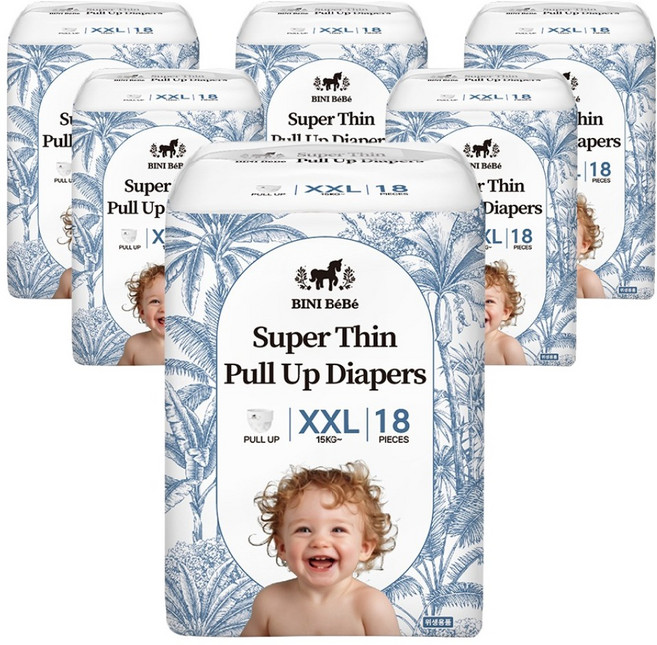 BINIBeBe 超薄頂級嬰幼兒褲型紙尿褲, 加大號(2XL), 108張