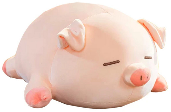 ANTIAN 豬豬趴姿抱枕, 粉色