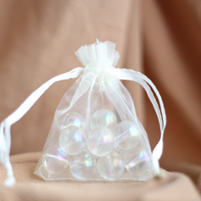 리빙앨리 오간자 보석 선물 사탕 초콜릿 망사 주머니 1호 7 x 9 cm, 오프화이트, 50개