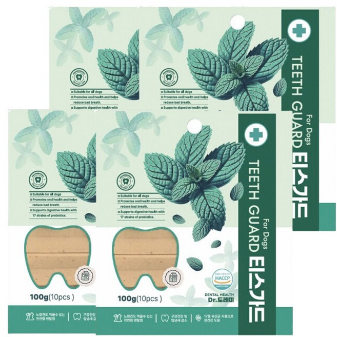 닥터도레미 강아지 티스가드 면역증진 덴탈껌, 100g, 4개, 우유맛