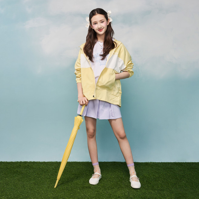 applepink 拼接撞色防風外套 S301