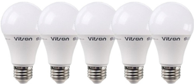 비츠온 LED 벌브 10W, 주광색, 5개