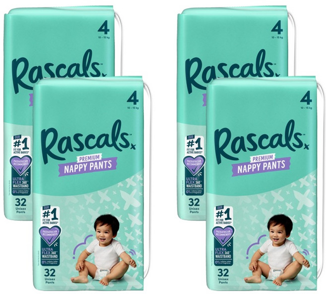 라스칼프렌즈 프리미엄 팬티형 기저귀 남여공용, 4단계, 128매