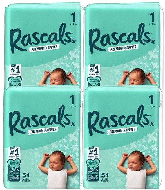 라스칼프렌즈 프리미엄 밴드형 기저귀, 216매, 1단계