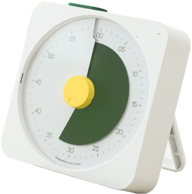 무아스 아날로그 집중 무소음 타이머, 그린계열, 1개