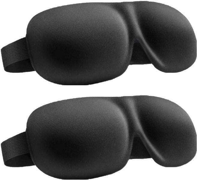 안이네 휴대용 3D수면 안대 콧날없음 블랙, 2개입, 1개