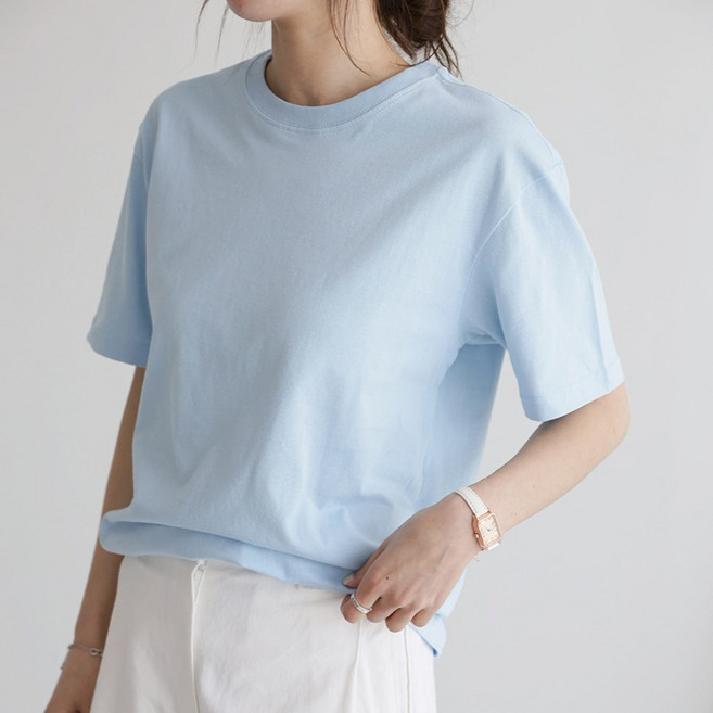 앤드스타일 여성용 베이직 순면 라운드넥 반팔 티셔츠 264471