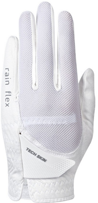 테크스킨 남녀공용 합피 레인플렉스 골프장갑 왼손용, 화이트, 1개