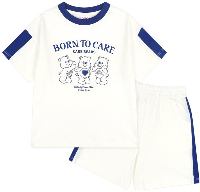케어베어 아동용 통기성 본 투 케어 케어베어즈 컬러 배색 상의 + 하의 세트