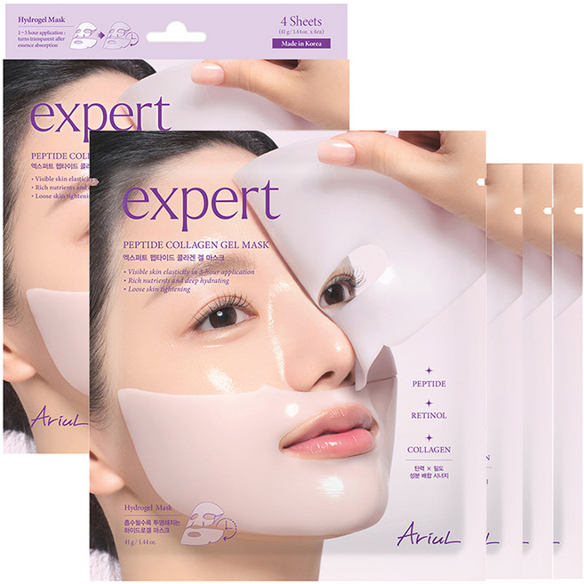 아리얼 엑스퍼트 펩타이드 콜라겐 레티놀 겔 마스크, 4개입, 1개