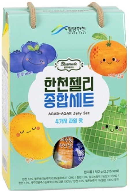 밀양한천 블루메이드 한천젤리 종합세트 4가지맛, 1개, 812g