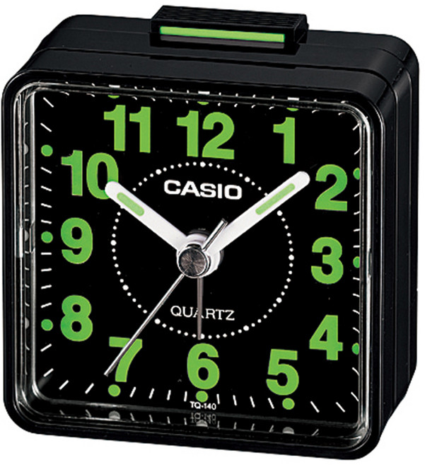 CASIO 卡西歐 方形小鬧鐘 TQ-140-1D, 黑色