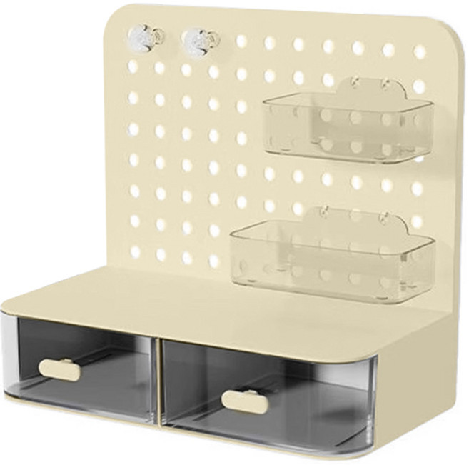 호후 무타공 패그보드 타공 파티션 책상 DIY 클정함, 크림, 1개