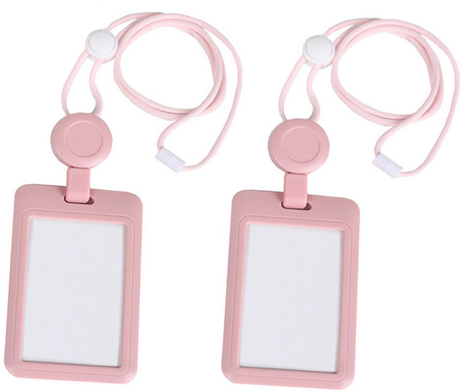 FANCYPIA 목걸이 릴홀더 케이스, 연분홍, 2개