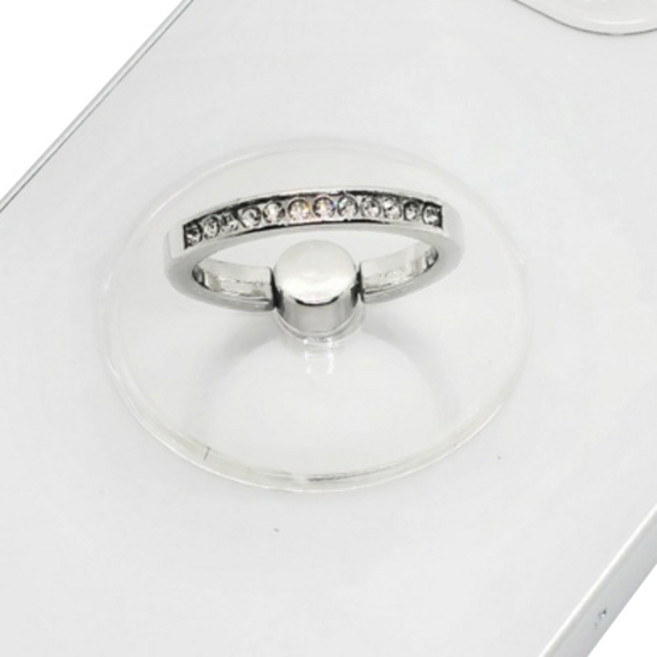 다연경 손가락 원형 큐빅 스마트 링 그립 톡홀더, 원형 큐빅 실버, 1개