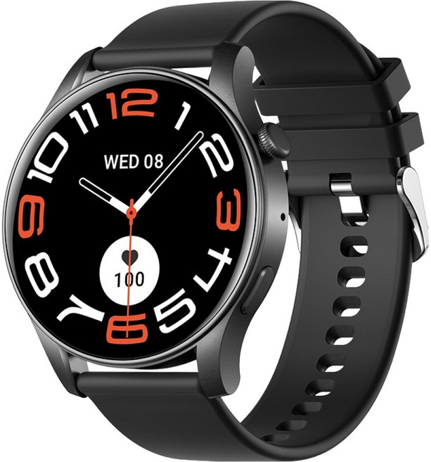 라플루 AOD기능 웨어러블 통화 스마트워치 22mm RS-06AMD, 블랙, 3.63cm, 블루투스