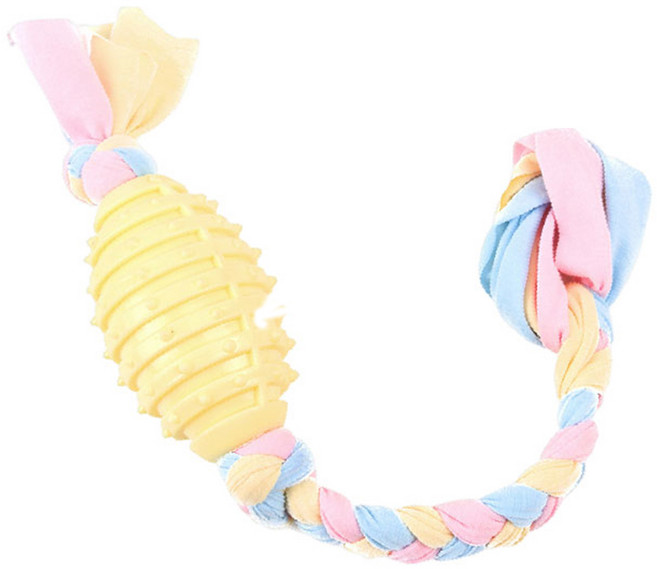 寵物TPR磨牙玩具 橄欖球, 1個, 黃色