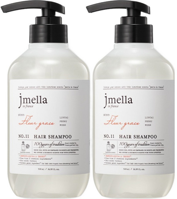 제이멜라 인 프랑스 플뢰르 그레이스 헤어 샴푸 리치 앤 피오니향, 500ml, 2개