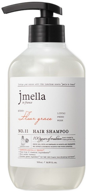 제이멜라 인 프랑스 플뢰르 그레이스 헤어 샴푸 리치 앤 피오니향, 500ml, 1개