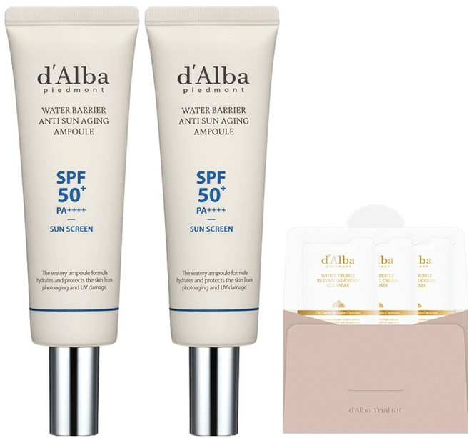 달바 워터 베리어 안티 선 에이징 앰플 50ml x 2p + 세럼 클렌저 3ml x 3p 세트, 1개