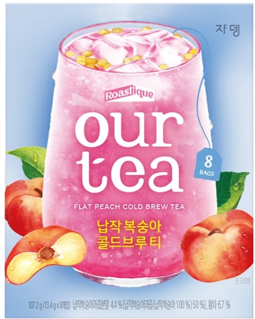 아워티 쟈뎅 납작 복숭아 콜드브루 티, 13.4g, 1개, 8개입 - 쿠팡