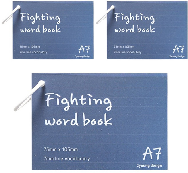 투영디자인 화이팅 A7 유선 링 단어장 60매, 네이비, 3개
