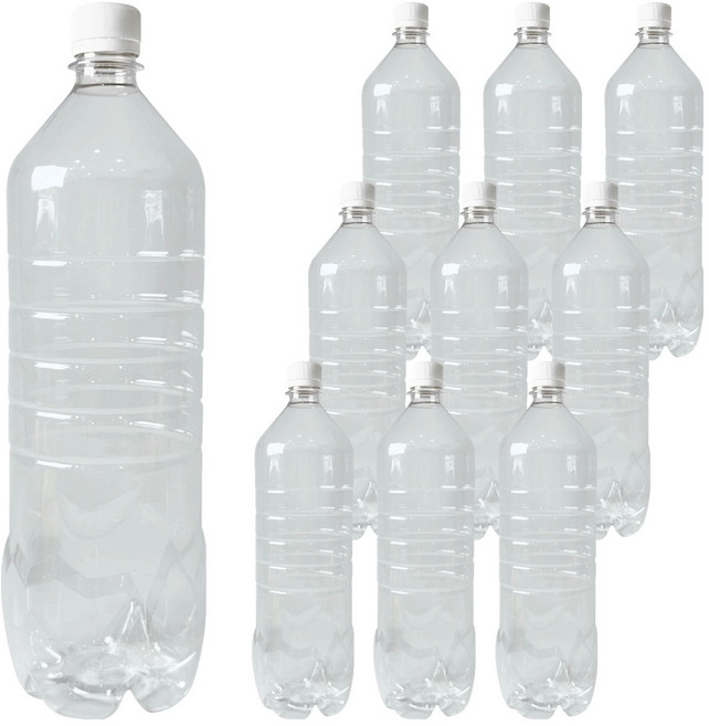 대경페트산업 생수 PET 원형 GW 용기 10p + 흰색 캡 10p 세트, 1.5L, 1세트
