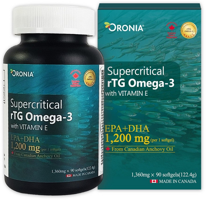 오로니아 저온초임계 추출 알티지 오메가3 비타민 E 122.4g, 1개, 90정