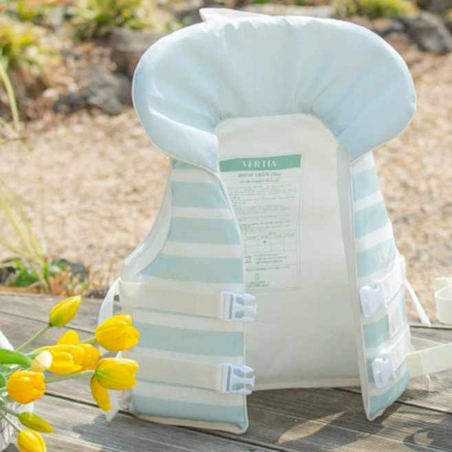 베르띠아 아동용 스윔자켓 구명조끼 25kg 국내생산, 민트, 1개