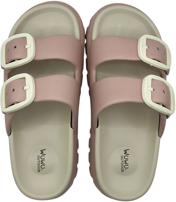 WUWU 格莉撞色雙帶拖 MA101