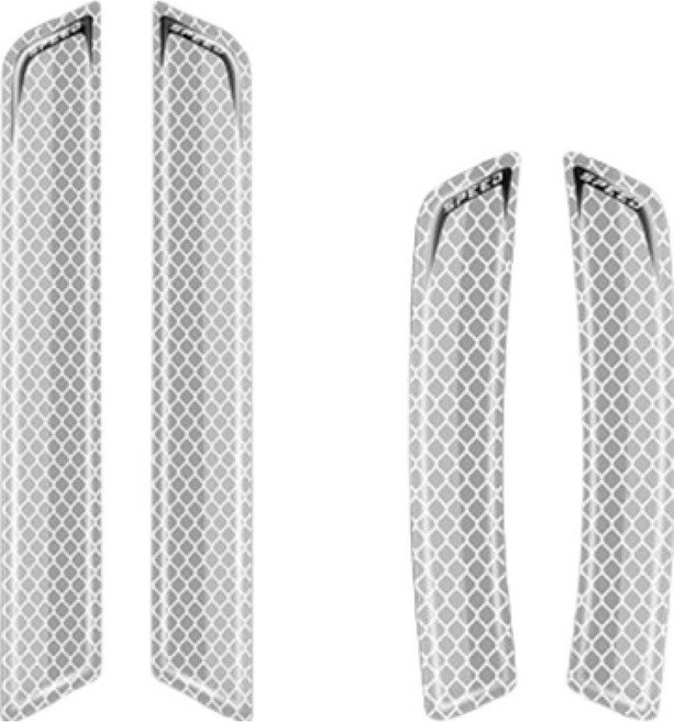 Ez2mk 세이프티 휀다 범퍼 충돌방지 반사판 스티커 휀더용 2종 + 리어 범퍼용 2종 세트 MS-950, 화이트, 1세트