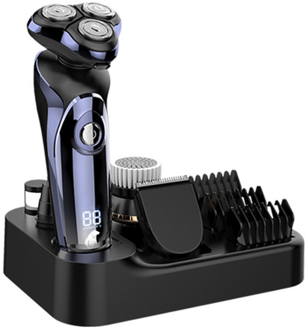 LC 生活科技 4D多功能水洗電動刮鬍刀4合1男性護理組, 藍色, 單一商品