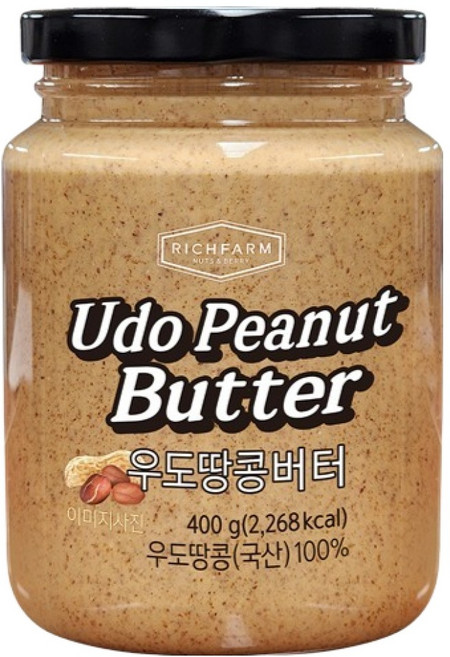 리치팜너트 우도땅콩버터, 1개, 400g