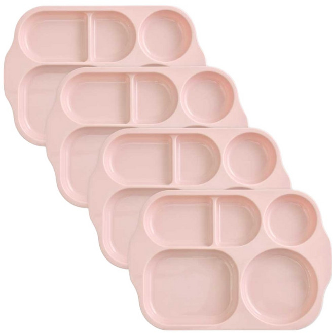 팬톤홈퍼니싱 CMYK 유아용 PP 5구 식판, 인디핑크, 단품, 4개