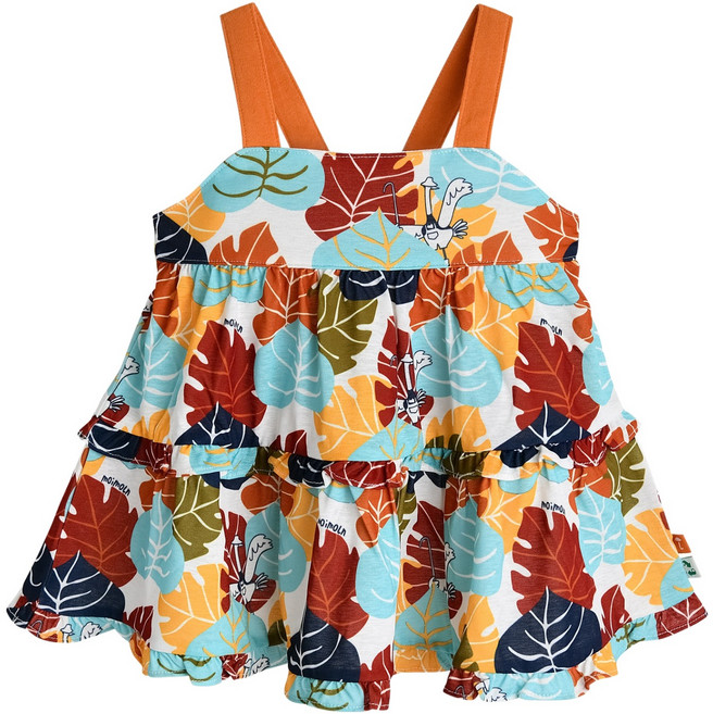 moimoln 女童涼感透氣熱帶莉莉無袖連身裙 M242OPB64P