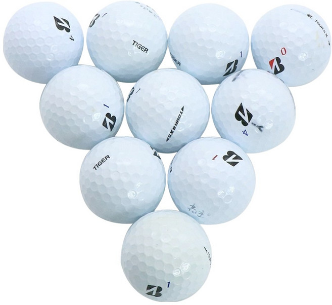 브리지스톤 유니크에픽 TOUR B TIGER 혼합 골프공 로스트볼 A 42.67mm, 화이트, 10개