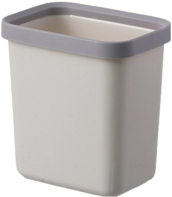 그린허그 봉투 고정 오픈 휴지통 7L, 그레이