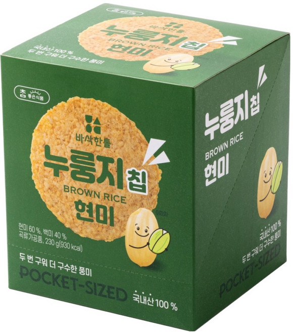 참좋은식품 바삭한톨 누룽지칩 현미, 230g, 1개