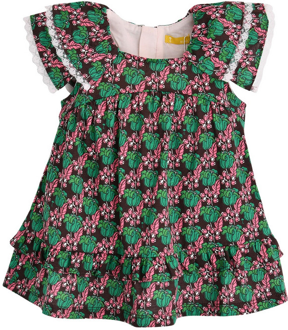 moimoln 女童透氣Pingping花朵連身裙 M242OPB57P