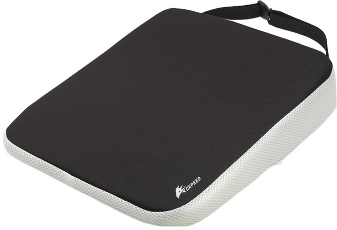 에이스피드 차량용 높이조절 키높이방석, 섬유블랙, 1개