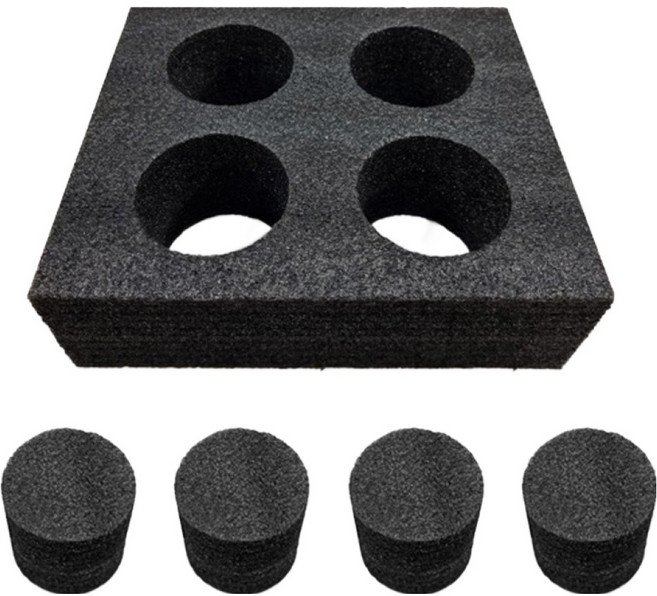 자전거 오토바이 배달 가방 4구 컵홀더 + 고정폼 4p 세트, 블랙