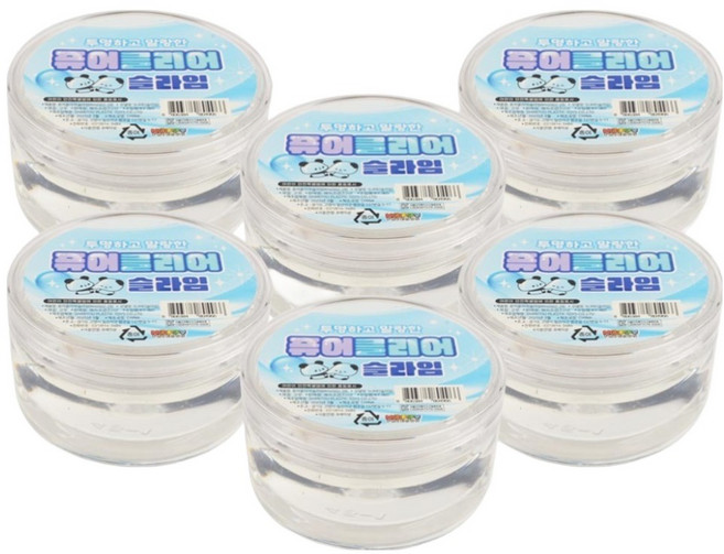 키드아이템 퓨어 클리어 슬라임, 6개, 164g, 투명