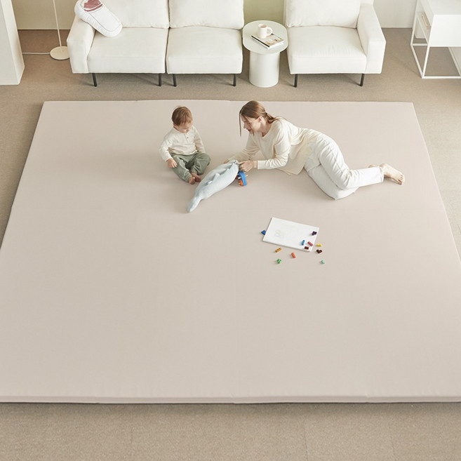 알집매트 유아용 더블제로 매트 방문설치, 샌드베이지