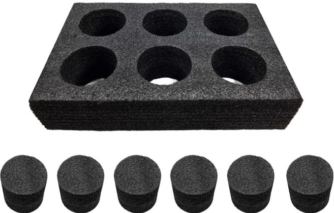 자전거 오토바이 배달 가방 6구 컵홀더 + 고정폼 6p 세트, 블랙